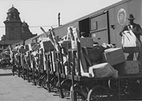 Mail waiting to be loaded, ca. 1930s