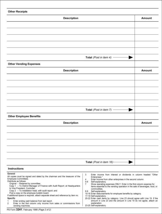 Exhibit 615.62, PS Form 3241, page 2 of 2.