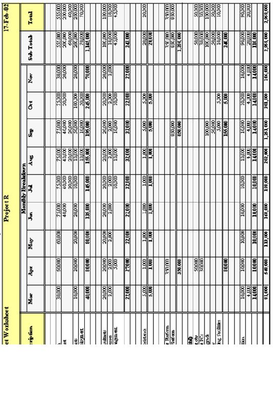 Figure 2.2 Budget Worksheet