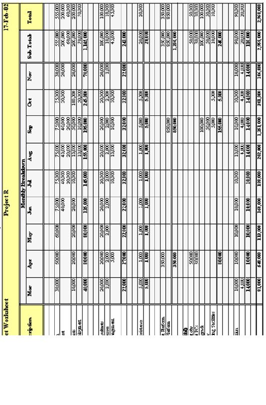 Figure 2.2 Budget Worksheet