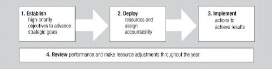 graphic of the postal service's annual performance management process