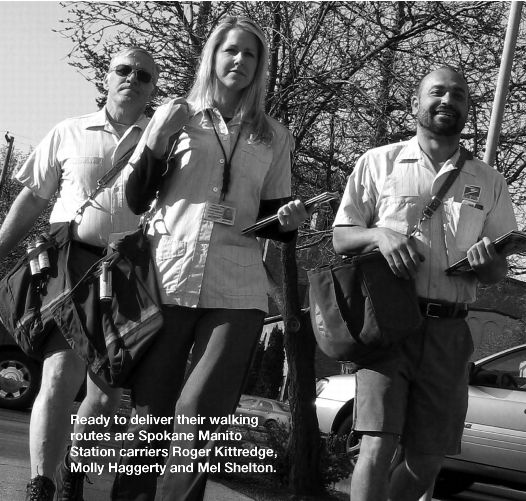 postal carriers delivering the mail